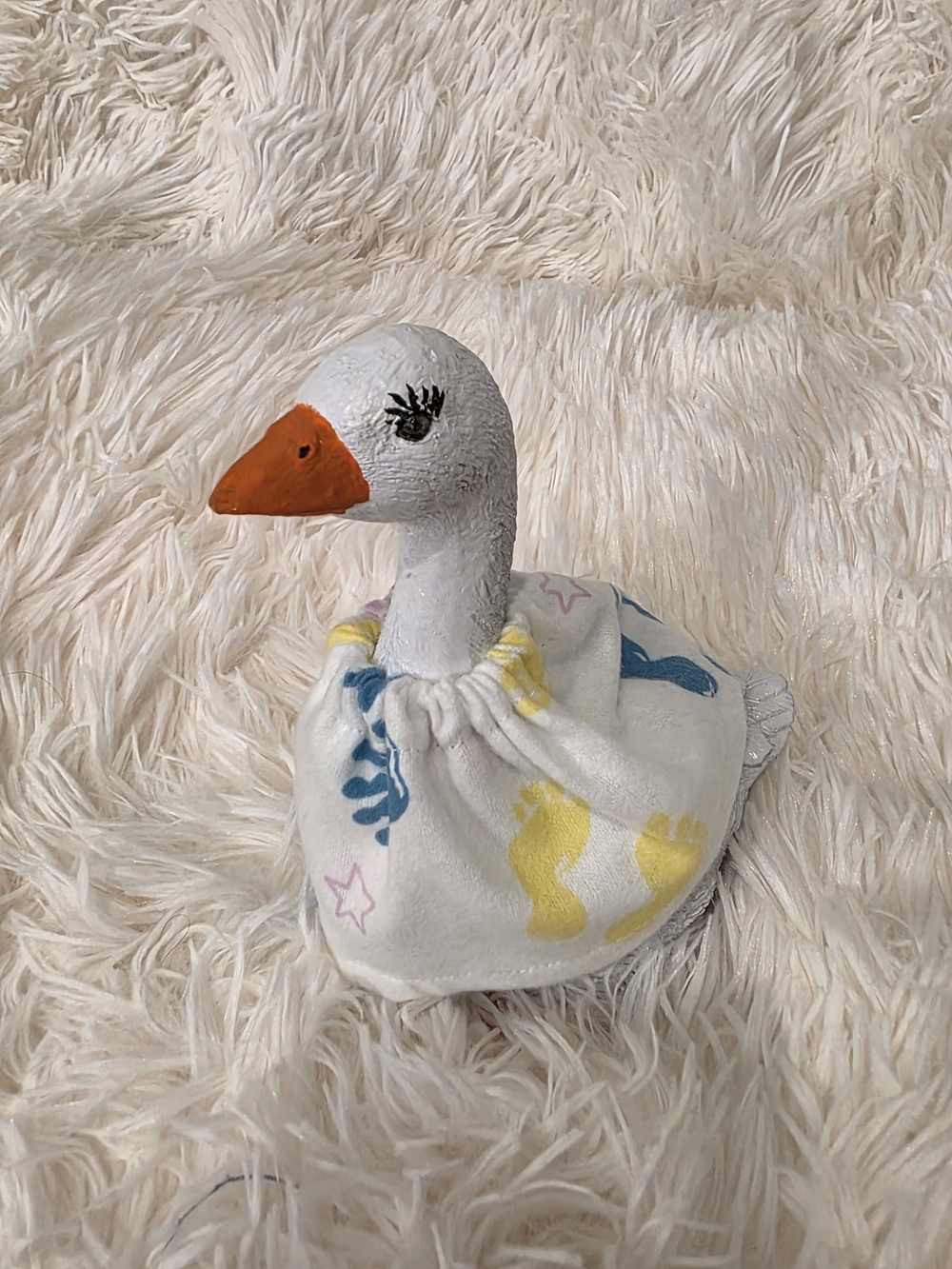 7" Desk Goose Handcrafted Welcome Baby Print Dress